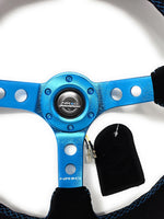 USPL SKY BLUE STEERING WHEEL SCREWS FLAT BOTTOM ROUND TOP SCREWS-002SB