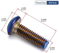 U.S. PERFORMANCE LAB "FLAT BOTTOM" TITANIUM BURNT STEERING WHEEL SCREWS SCREWS-002TT