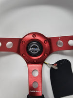 USPL RED STEERING WHEEL SCREWS FLAT BOTTOM ROUND TOP SCREWS-002RD