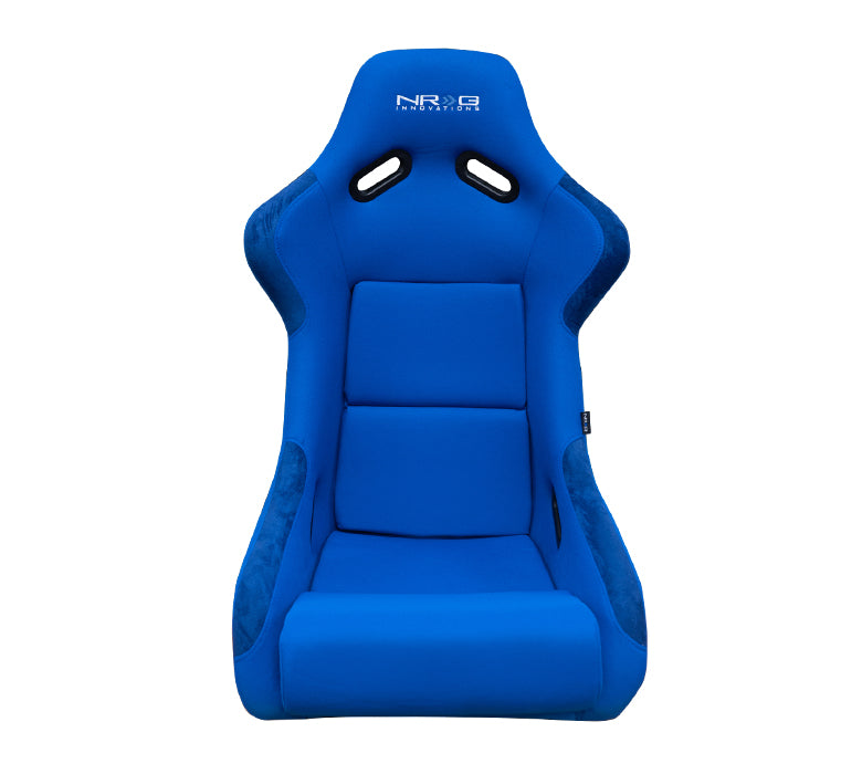 NRG SC-300-GS02BL FRP Bucket Seat Cushion White Stitching Hex Geometric Blue