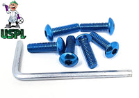 
              USPL SKY BLUE STEERING WHEEL SCREWS FLAT BOTTOM ROUND TOP SCREWS-002SB
            