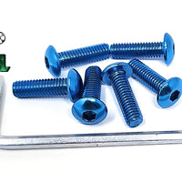 USPL SKY BLUE STEERING WHEEL SCREWS FLAT BOTTOM ROUND TOP SCREWS-002SB