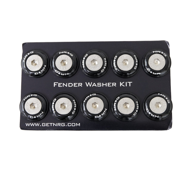 NRG Fender Washer Kit, Set of 10 (Black) Rivets for Metal FW-110BK