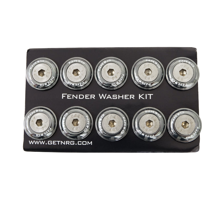 NRG Fender Washer Kit, Set of 10 (Gun Metal) Rivets for Plastic FW-100GM