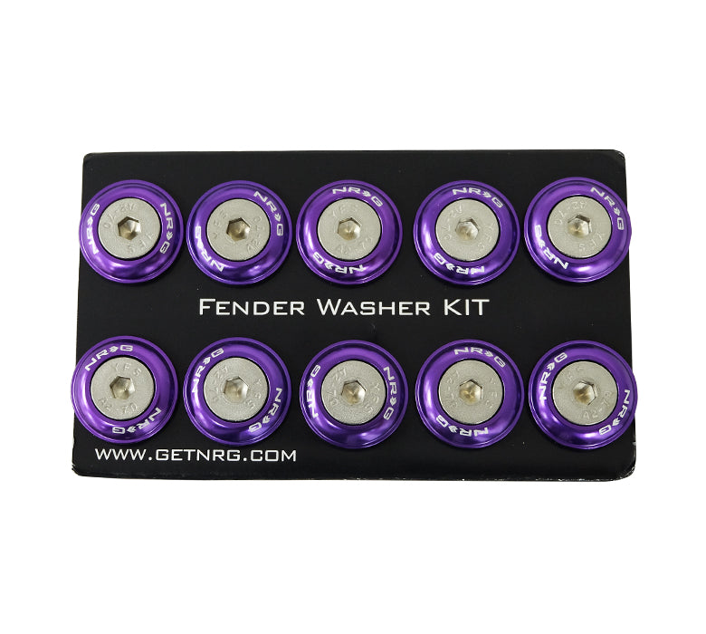 NRG Fender Washer Kit, Set of 10 (Purple) Rivets for Plastic FW-100PP