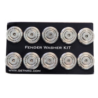 NRG Fender Washer Kit, Set of 10, M style, Stainless steel washer and bolt, Rivets for plastic FW-300SS