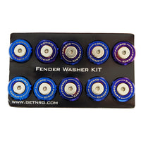 NRG Fender Washer Kit, Set of 10, M style, Titanium Burn Washer with stainless bolt, Rivets for plastic FW-300TS