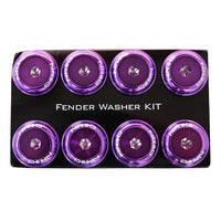 NRG Fender Washer Kit, Set of 8, Purple with Color Matched Bolts, Rivets for Plastic FW-800PP